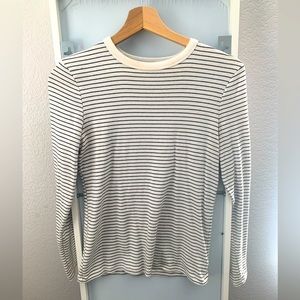 A New Day Target Small White/Navy Striped Long sleeve tee
